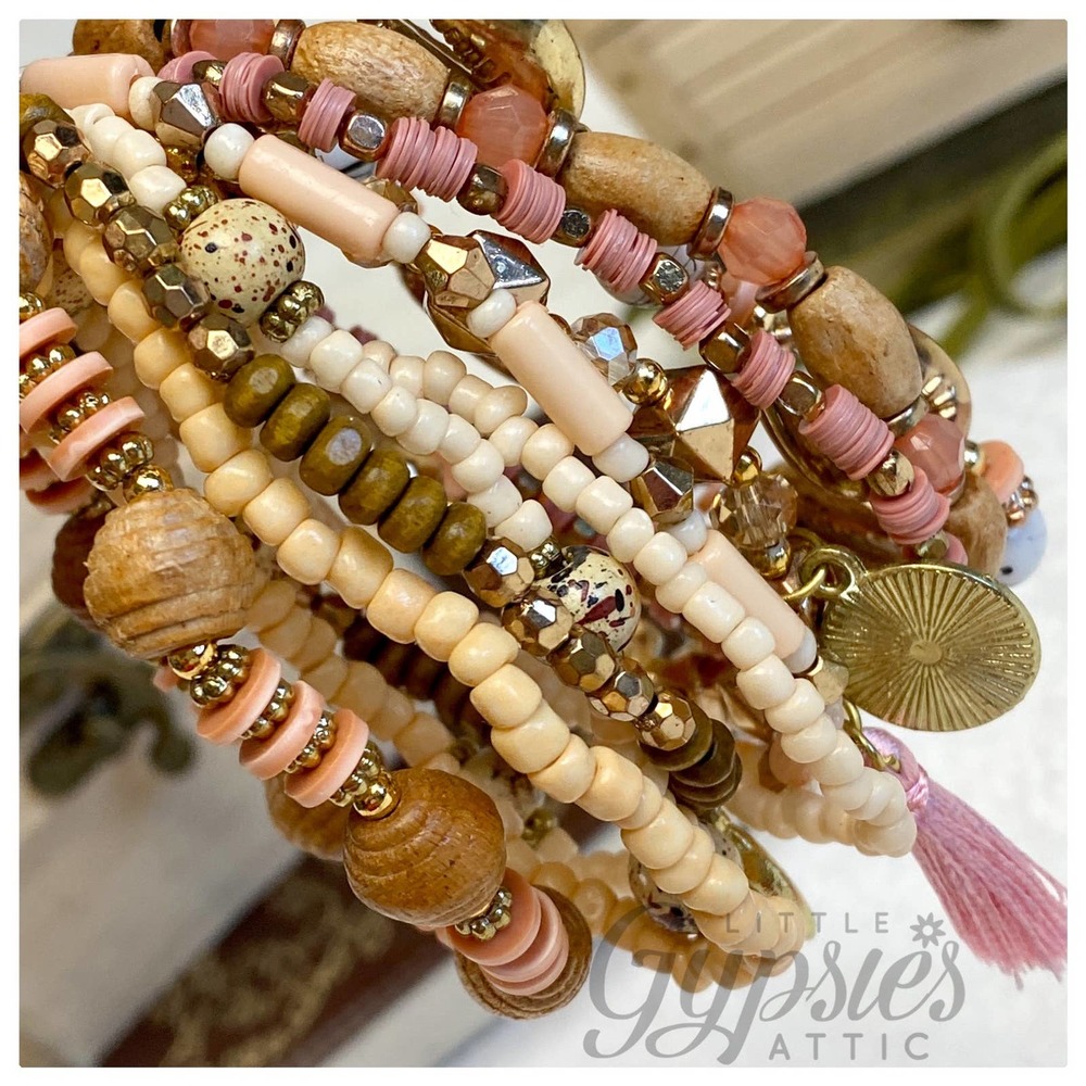 TEN Layer Stacked Beaded Bracelets - Picture 6 of 7
